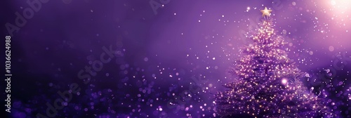 minimalistic christmas banner purple colors christmas tree