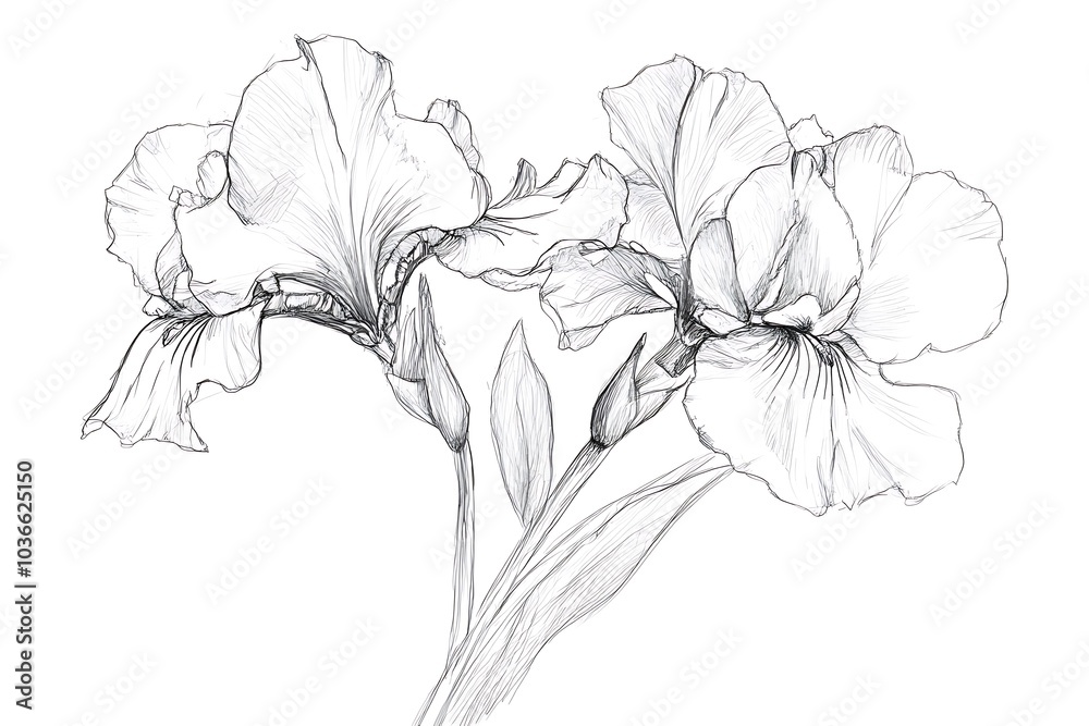 Obraz premium Hand drawn flower, Sketch flower