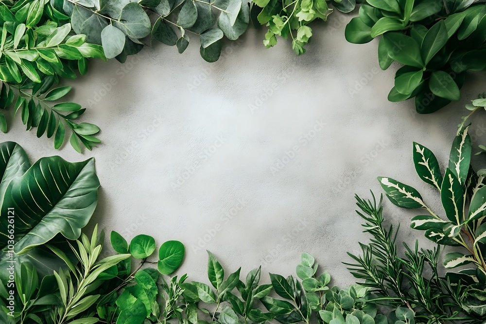 Naklejka premium Frame of green leaves, green leaves background