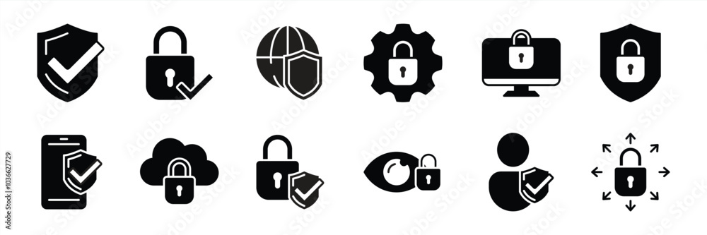 set of security icon. containing protection, safety, data, guard, lock, access, cyber collections. vector illustration set of security icon. containing protection, safety, data, guard, lock, access, cyber collections. vector illustration