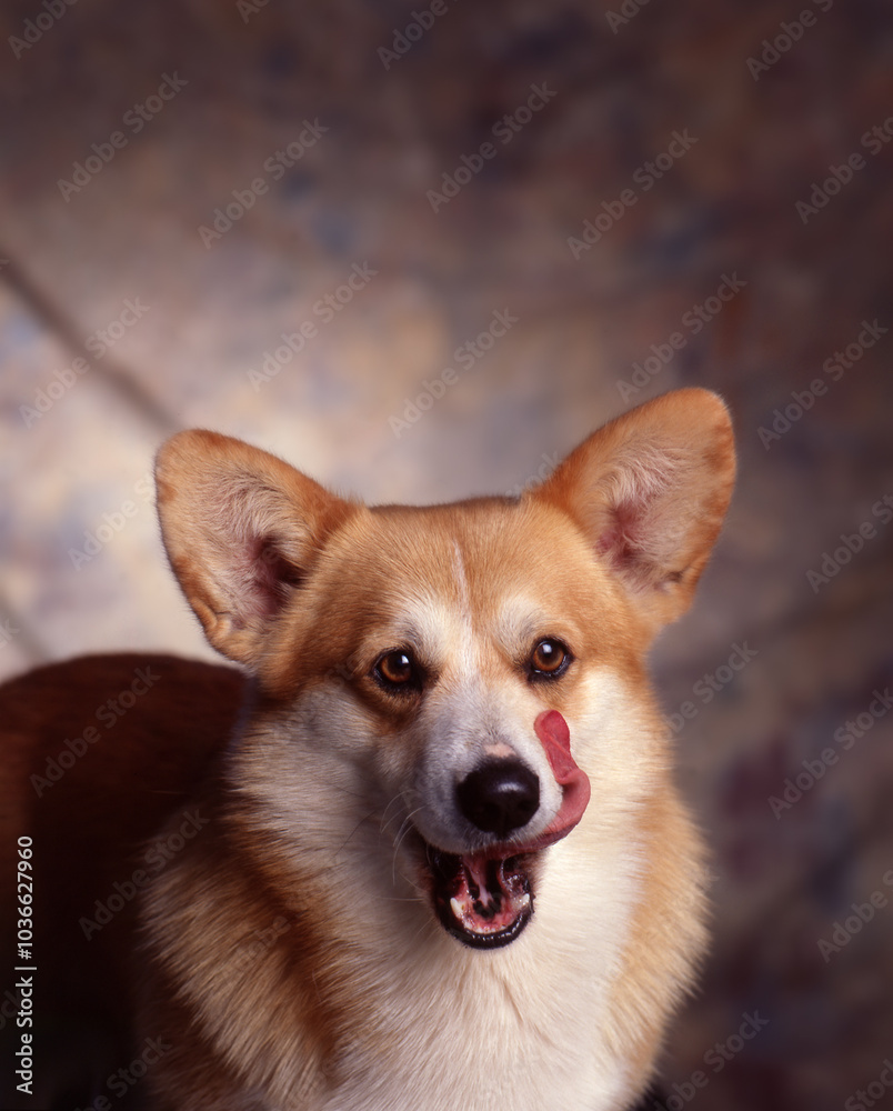Pet Corgi dog studio portrait Pet Corgi dog studio portrait