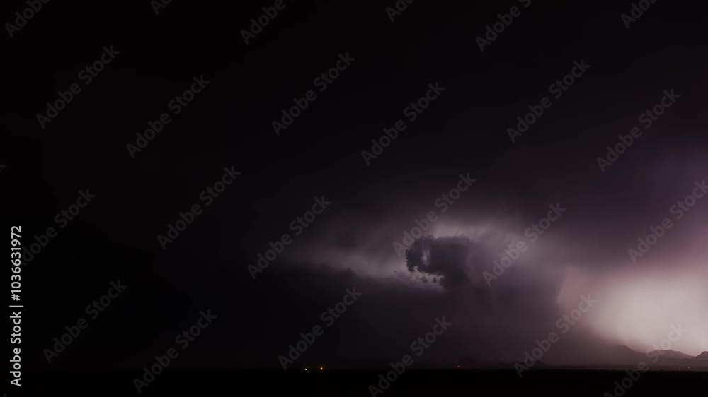 4K Time lapse, Spectacular thunderstorm lightning strikes dark night red shine at sunset 4K Time lapse, Spectacular thunderstorm lightning strikes dark night red shine at sunset