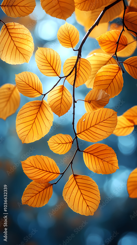 Autumn leaves yellow branches abstract background, leaf fall concept, yellow leaves bokeh Autumn leaves yellow branches abstract background, leaf fall concept, yellow leaves bokeh