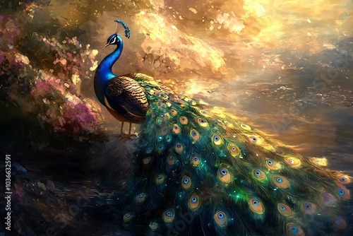 A beautiful peacock background.