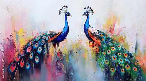Abstract of a beautiful peacock