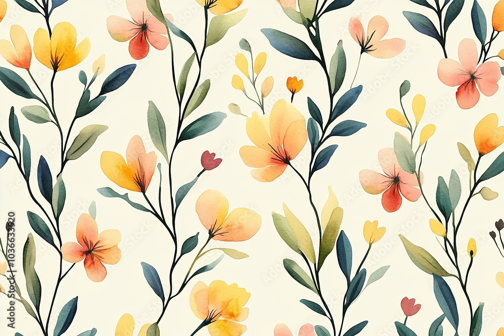 watercolor flowers seamless pattern background watercolor flowers seamless pattern background