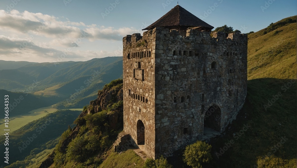 The archer tower offers breathtaking views of the surrounding landscape from above The archer tower offers breathtaking views of the surrounding landscape from above