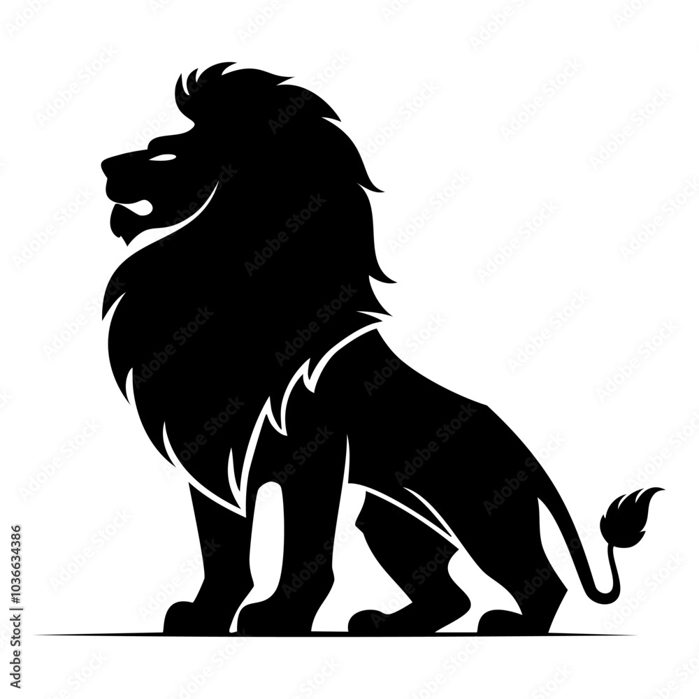 Obraz premium Simple lion silhouette vector