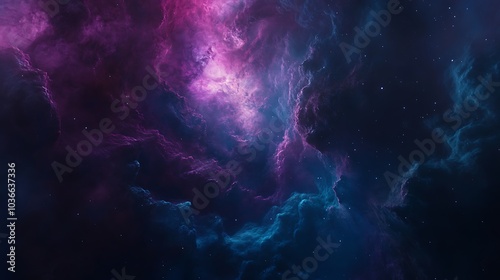 Abstract colorful nebula in deep space.