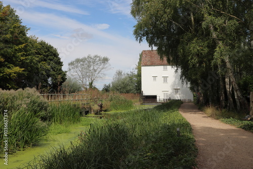 Lode Mill in the grounds of Anglesey Abbey (a National Trust property), Lode, Cambridge, Cambridgeshire, UK (Landscape image)