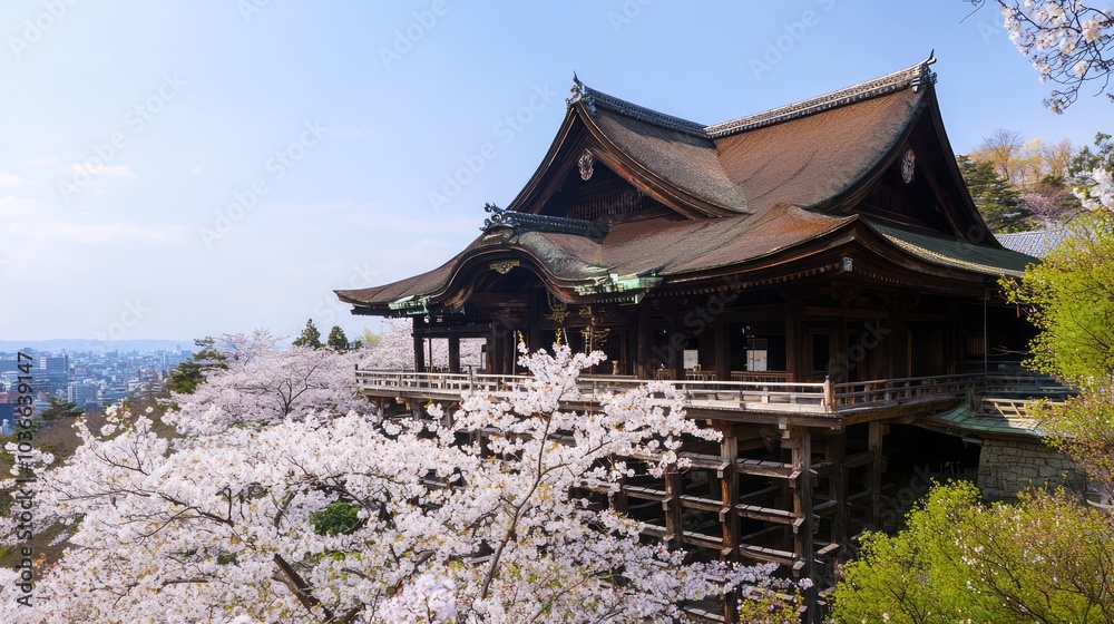 Serene Medieval Japanese Temple amidst Cherry Blossoms - Ultra-Detailed Cultural Landscape Photography in Japan Serene Medieval Japanese Temple amidst Cherry Blossoms - Ultra-Detailed Cultural Landscape Photography in Japan