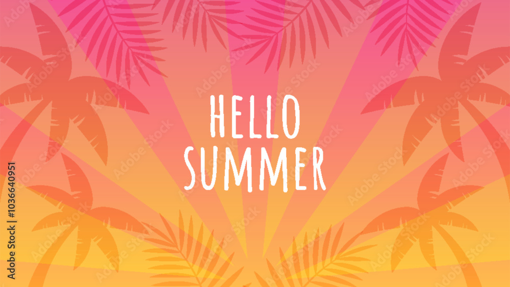Obraz premium Summer web banner template with ripple abstract wave background and summer tropical beach vibes decoration