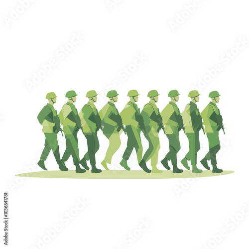 soldiers marching vector illustration