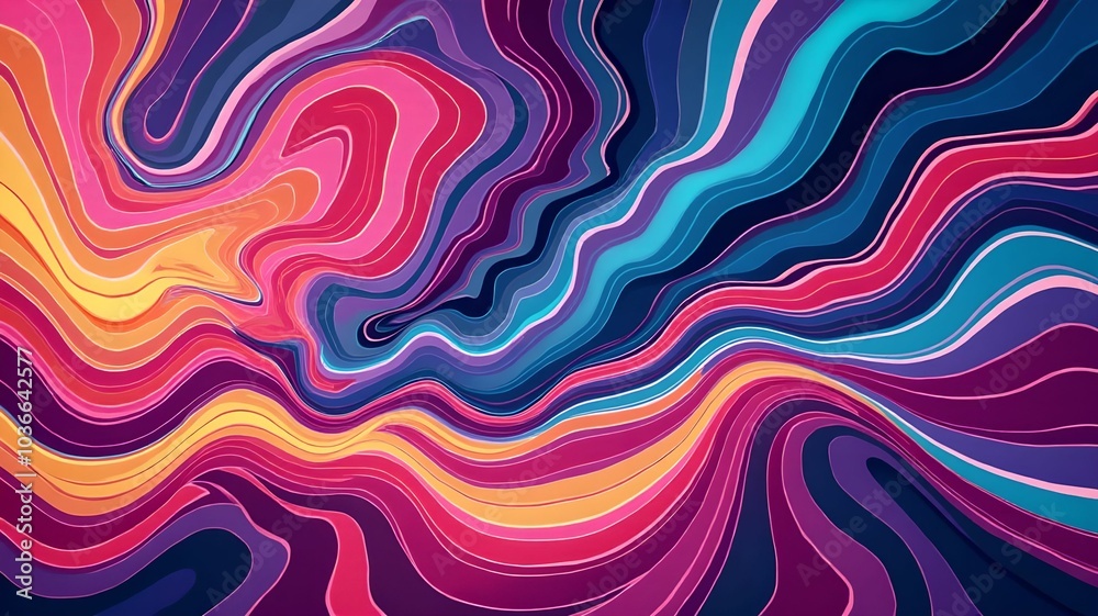 Abstract background in psychedelic style with smooth lines. Abstract background in psychedelic style with smooth lines.