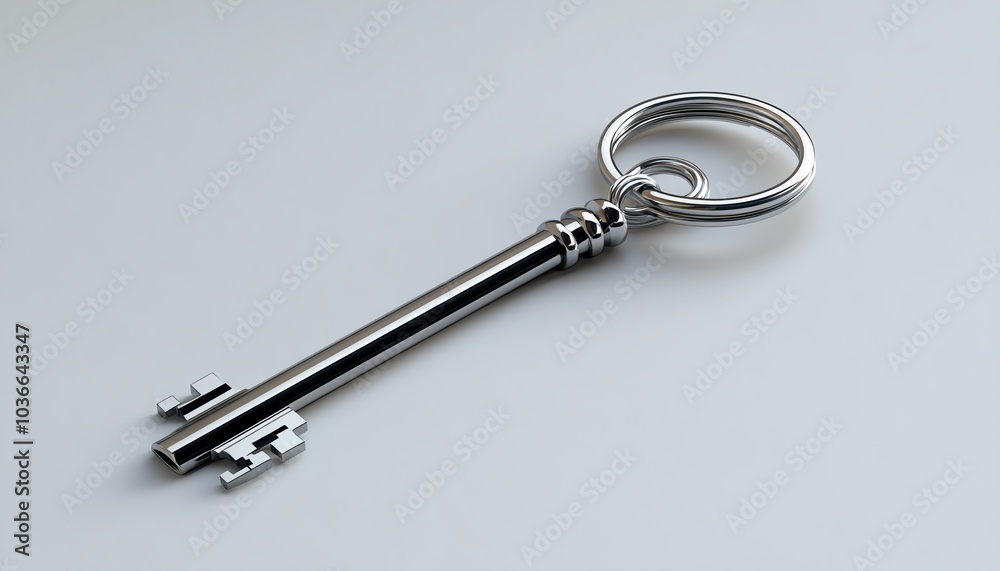 A shiny metal key rests on a smooth surface, symbolizing access, security, and the unlocking of potential. A shiny metal key rests on a smooth surface, symbolizing access, security, and the unlocking of potential.