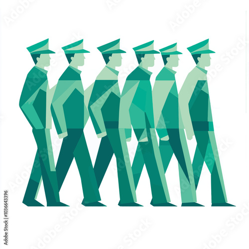 soldiers marching vector illustration