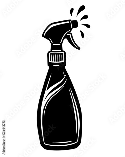 vector spray bottle silhouette black design