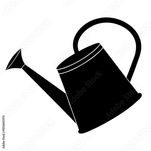 gardening water can silhouette vector black