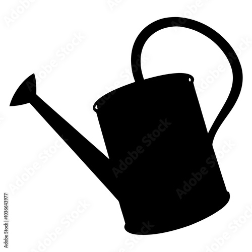 gardening water can silhouette vector black