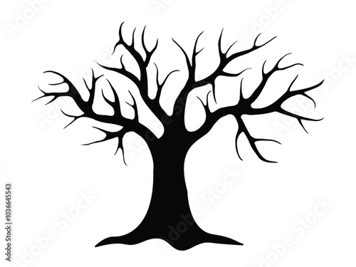 Halloween tree vector. Silhouette of a tree. Spooky trees silhouette collection of Halloween. dark and spooky Halloween trees in black vector.
