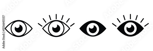 Eye icon set. simple eye icon, eyesight symbol , eye, view, vision icons. isolated on white background.