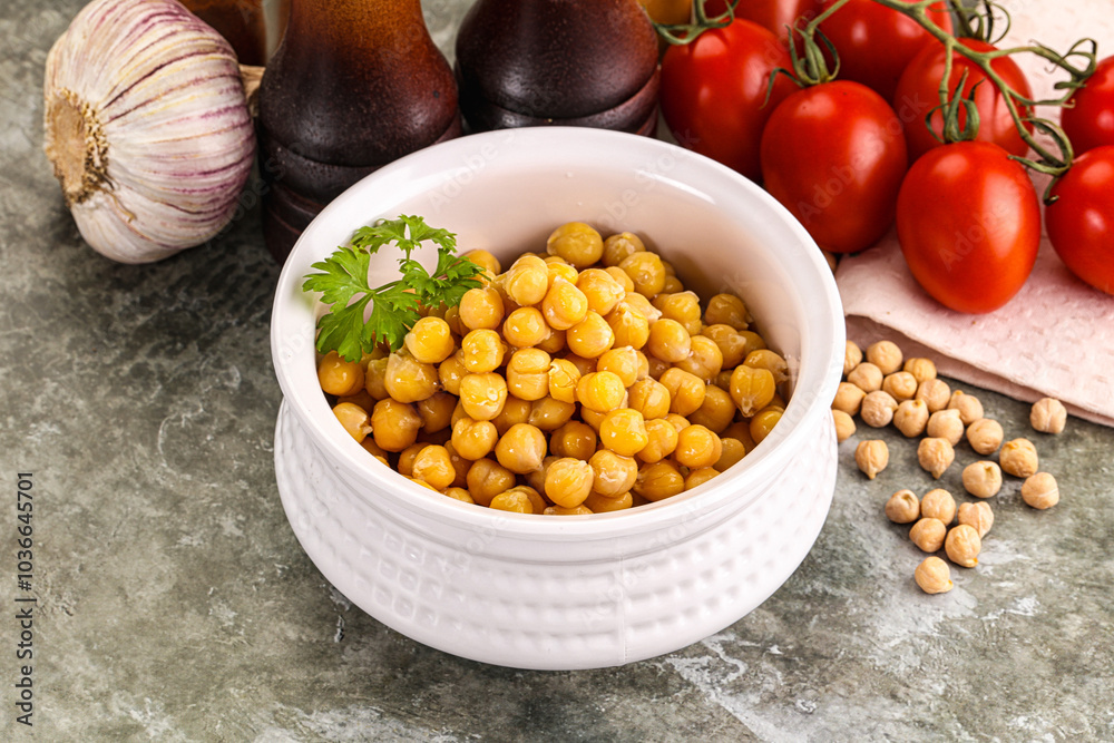 Canned chickpea in the bowl Canned chickpea in the bowl