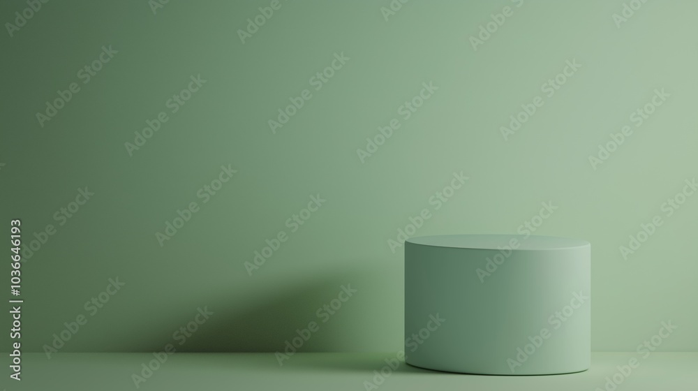 Minimalist Green Gradient Cylinder for Product Display Minimalist Green Gradient Cylinder for Product Display