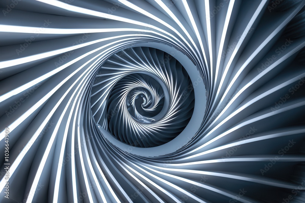 Naklejka premium Abstract Spiral of Intertwined White Stripes