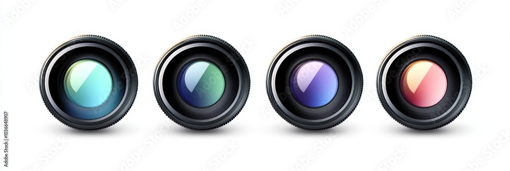 Zoom lens design, versatile optical device, isolated on white background, ideal for enhancing visual experiences, compact and functional Zoom lens design, versatile optical device, isolated on white background, ideal for enhancing visual experiences, compact and functional