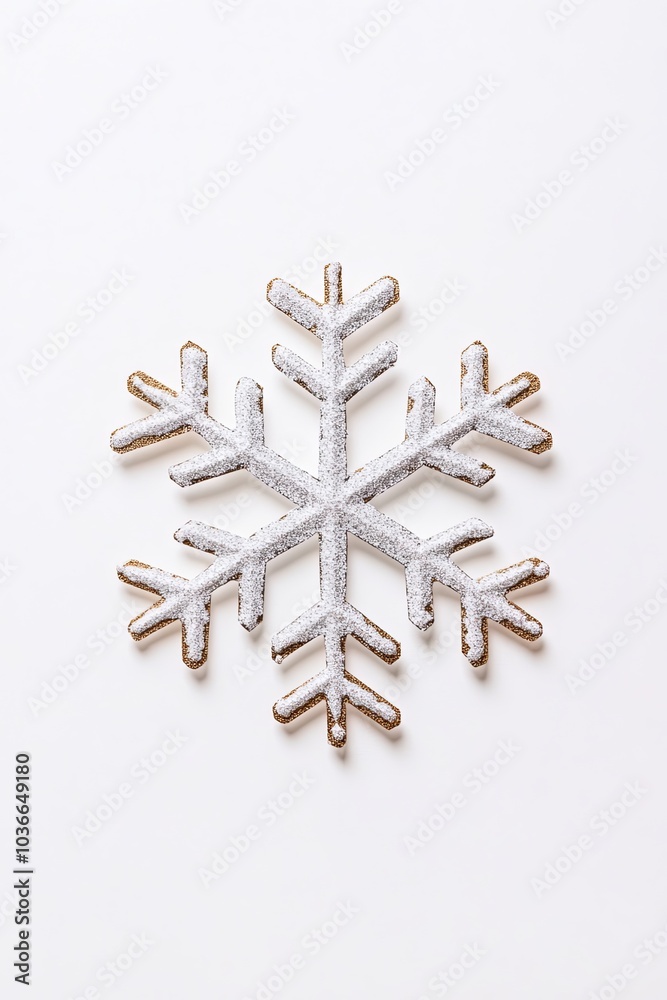 Decorative snowflake cookie with frosted icing detail Decorative snowflake cookie with frosted icing detail