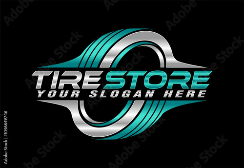 tire shop logos stamp symbol modern silhouette automotive wheel vector illustration