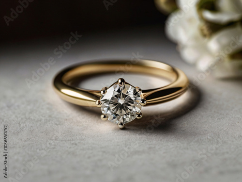 Wedding ring featuring a flawless diamond.