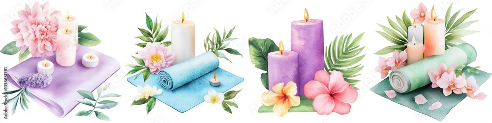 Vibrant watercolor clipart featuring intricate details, showcasing a blend of colors and artistic elements for creative projects Vibrant watercolor clipart featuring intricate details, showcasing a blend of colors and artistic elements for creative projects