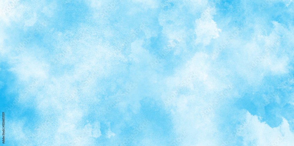 Watercolor stain with hand paint pattern on blue canvas, Clouds and mist background on blue, Creative vintage light sky, Beautiful painted cloudy natural blue watercolor cloudy sky clouds. Watercolor stain with hand paint pattern on blue canvas, Clouds and mist background on blue, Creative vintage light sky, Beautiful painted cloudy natural blue watercolor cloudy sky clouds.