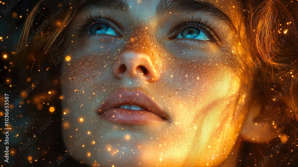 A Person Gazing Up at a Breathtaking Galaxy - Perfect for Sci-Fi, Space Exploration, and Dreamy Concepts A Person Gazing Up at a Breathtaking Galaxy - Perfect for Sci-Fi, Space Exploration, and Dreamy Concepts