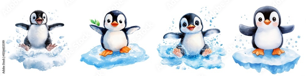 Naklejka premium Vibrant watercolor clipart featuring delicately detailed floral and botanical elements, perfect for creative projects and design applications.