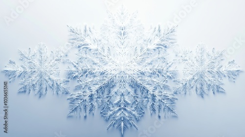 Delicate, symmetrical snowflake-like shapes form on a smooth surface, showcasing the beauty of winter's design and frost. Generative AI