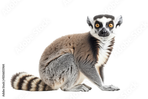 Isolated Lemur on transparent Background for Use in Educational Materials and Wildlife Conservation Campaigns