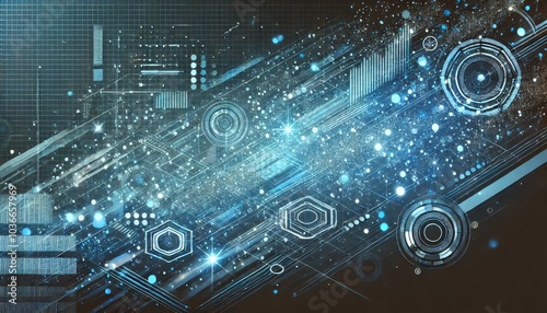 Advanced Technology Concept Visualization: Circuit Board CPU Processor Microchip Starting Artificial Intelligence Digitalization of Neural Networking and Cloud Computing. Digital Lines Move Data