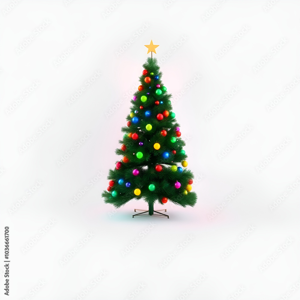 colorful Christmas tree in minimal style on empty background colorful Christmas tree in minimal style on empty background