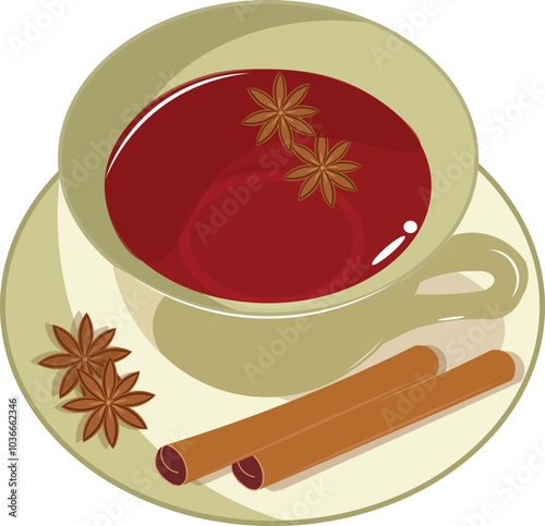 Vector illustration of masala tea or black tea