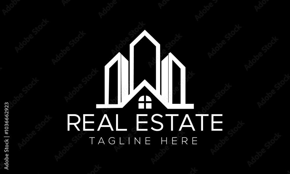 Real Estate Modern House Minimalist Elegant Concept Logo Template Real Estate Modern House Minimalist Elegant Concept Logo Template
