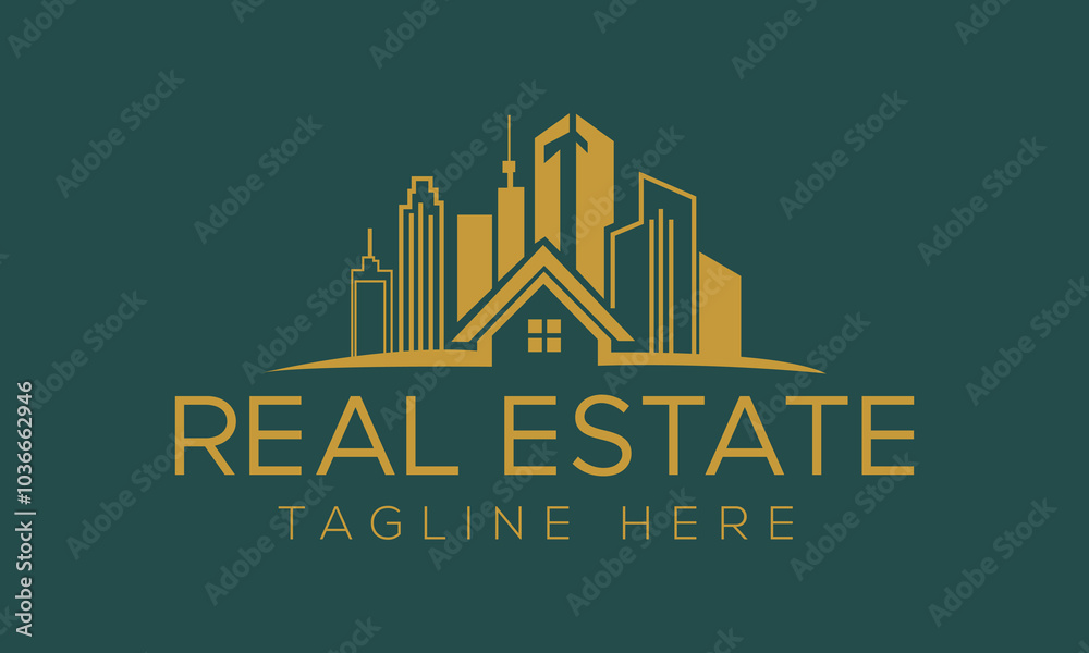 Real Estate Modern House Minimalist Elegant Concept Logo Template Real Estate Modern House Minimalist Elegant Concept Logo Template
