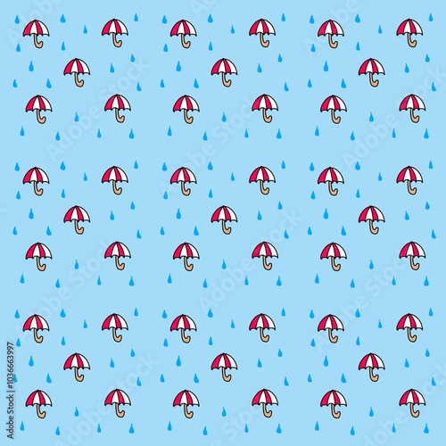 Raining day with umbrella