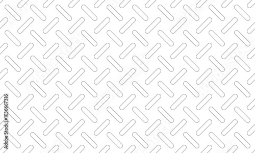Grey outline rounded rectangle plate texture seamless pattern. Vector Repeating Texture.