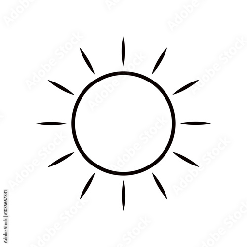 Simple sun icon for web and app user interface