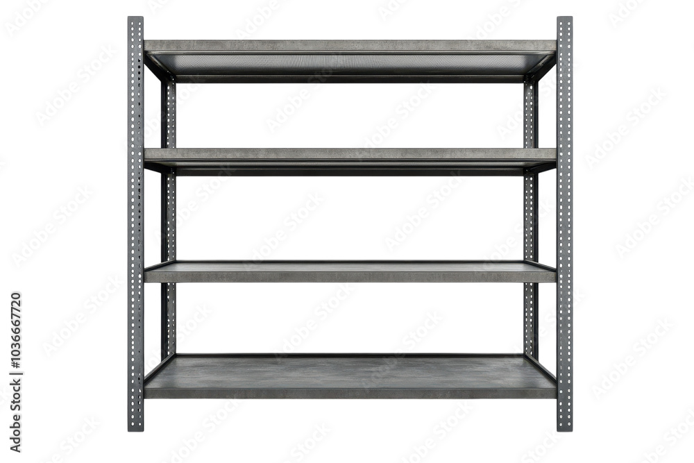 Metal Shelving Unit Isolated on transparent Background for Home Organization and Retail Display Solutions Metal Shelving Unit Isolated on transparent Background for Home Organization and Retail Display Solutions