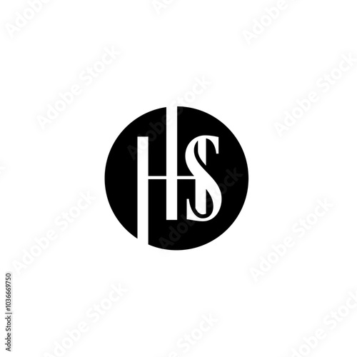 letter initial hhs negative space on circle photo