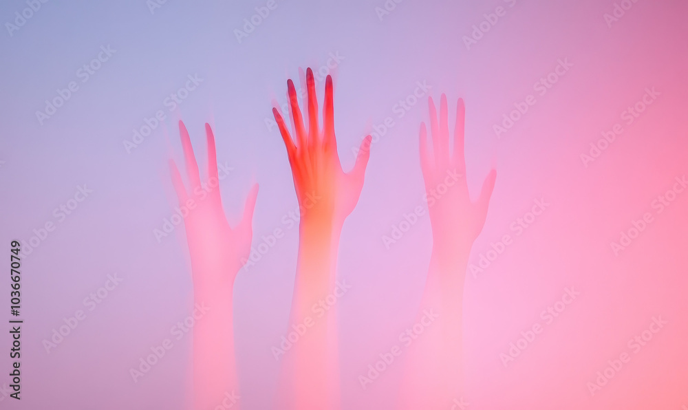 Exploring Emotions Through Abstract Hand Silhouettes in Soft Hues Exploring Emotions Through Abstract Hand Silhouettes in Soft Hues