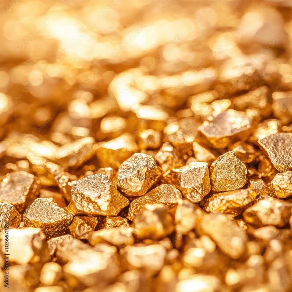 Stunning Close-Up of Shimmering Gold Nuggets Glimmering in Natural Light Stunning Close-Up of Shimmering Gold Nuggets Glimmering in Natural Light